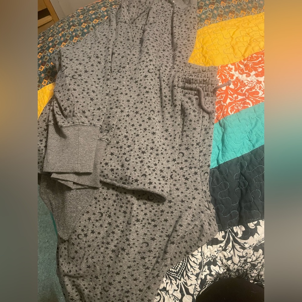 Grey Sweat Suit  w stars & moons